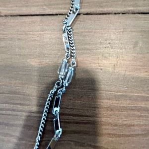 Chico Necklace, crystal and silver tone 16” double strand